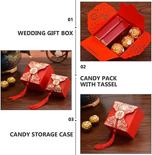 Abaodam 20 db X Candy - Menyasszonyi Ajándék - Tassel Méret Kínai Dekoráció Eljegyzési Zuhany Aranyos Szimbólum Kis