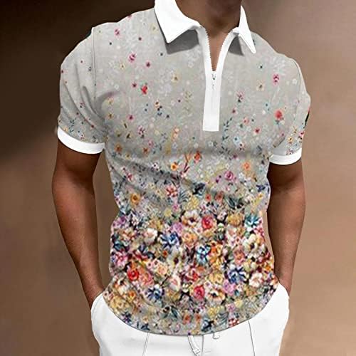 Bmisegm Nyári Férfi póló Férfi ruházat 3D-s Digitális Nyomtatás Hajtóka Cipzár Rövid Ujjú Ing, Hosszú Ujjú Alkalmi Tömörítés