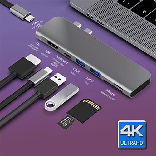 ZSEDP USB 3.1 C-Típusú Adaptert, Hub, hogy a 4K Thunderbolt 3 USB C Hub Elosztó 3.0 TF SD Olvasó helyére PD ( Szín :