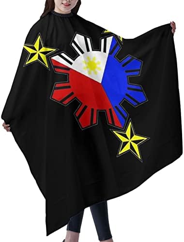 Fülöp-szigeteki Lobogó Csillagok Hajvágás Kötény hajvágó Szalon Cape 55 x 66 Hüvelyk, Vízálló, Állítható Snap Haj Köpeny