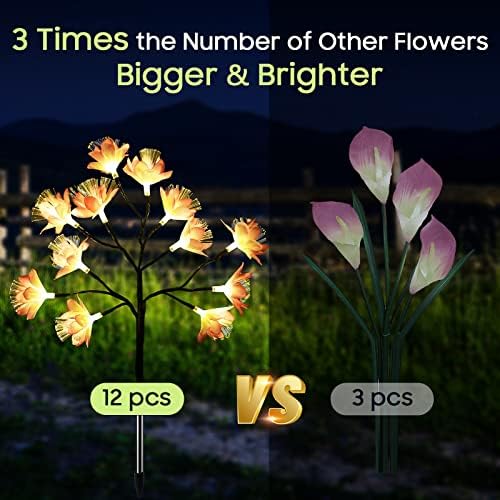 4 Csomag Napelemes Lámpák Kültéri Kerti Dekoráció, Virág Lámpák Napelemes Vízálló az Udvaron Kerti Dekoráció