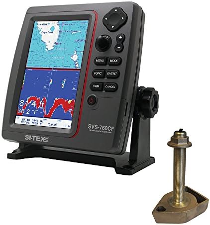 SI-TEX SVS-760CF Kettős Frekvenciájú Chartplotter/Sounder Kit w/Bronz Thru-Hull Temp Átalakító