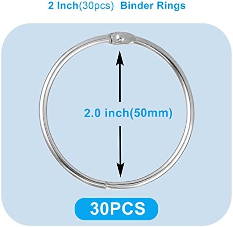 YHYZ 2 Inch Laza Levél Binder Gyűrűk (15pcs ), 2/50 mm-es Fém, Papír, Binder Gyűrűk Klip Kurva, a Tanulókártya Flash
