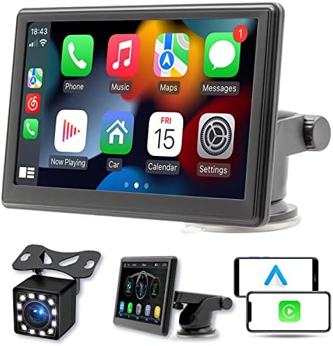 Hordozható Apple Carplay Képernyő Dash-Hegy,Vezeték nélküli Autó Játszani Kijelző,7 Érintőképernyős Kijelző, Autó Sztereó
