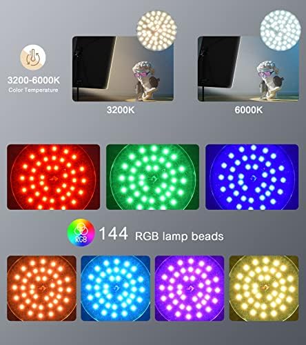 Zingbabu Fotózás Izzó, 2 Csomag RGB Szabályozható Tricolor LED Izzók 3200-6000K Spirál Softbox Izzó a Fotózás Fotó Videó
