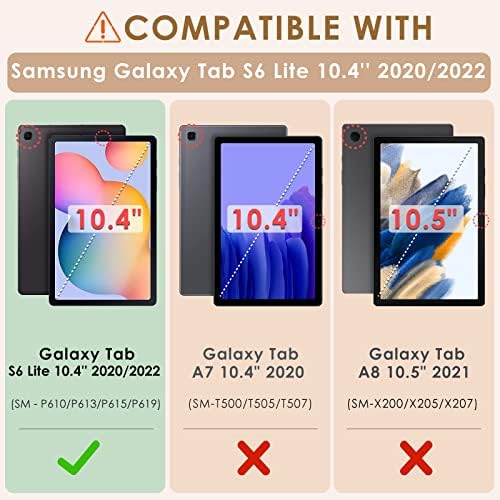 DETUOSI Billentyűzet tok Samsung Galaxy Tab S6 Lite 10.4 2022/2020 (SM-P610/P613/P615/P619),Multi-Szögben Álljon Auto