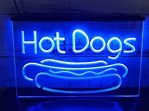DVTEL Hot Dog Neon felirat Led Modell Fénnyel Világító Betűk Jelzőtábla Akril Panel Neon Dekoratív Fényt,60x40cm Hotel,