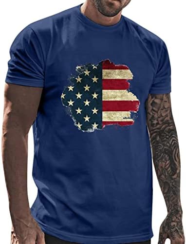 UBST Férfi Katona Rövid Ujjú Hazafias pólók, július 4. Függetlenség Napja-Amerikai Zászló Nyári Alkalmi Tee Maximum
