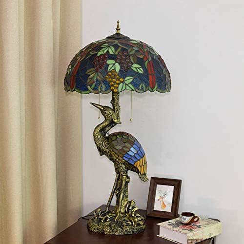 Kézzel Festett Üveg asztali Lámpa 18 Tiffany Style Nagy asztali Lámpa Sötét Szőlő Virág asztali Lámpa Kreatív Antik