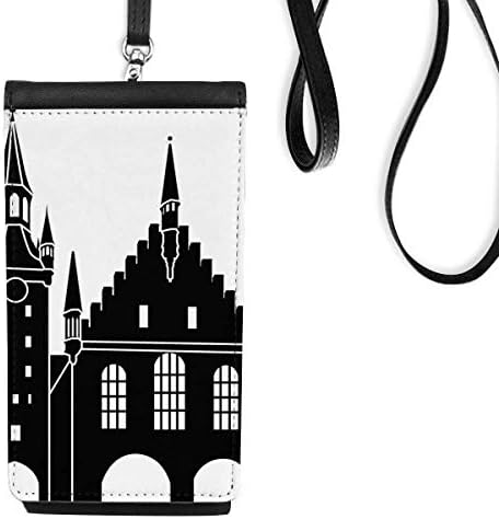 Németország Kölni Katedrális Mérföldkő Phone Wallet Pénztárca Lóg Mobil Tok Fekete Zseb