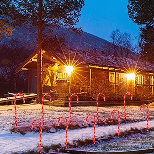 Karácsonyi cukorbot Fények, Candy Cane Út LED Markerek a Tét, 20in Vízálló világít a nyalókát Kültéri Karácsonyi Dekoráció