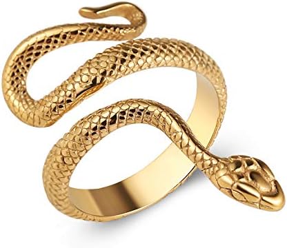 HZMAN Kígyó Gyűrű Férfiak Nők Gótikus Ékszerek Retro Állati Divat Személyiség Rozsdamentes Acél Gyűrű