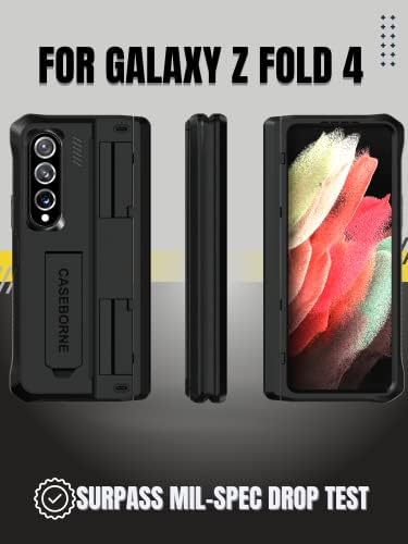 CaseBorne V Kompatibilis Samsung Galaxy Z Fold 4 Esetben - Teljes Testet Védő tok Semi-Auto Zsanér Borító, [Edzett Üveg