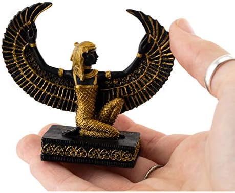 Top Collection Mini Térdelő Ízisz Szobor - Dekoratív Kézzel Festett Egyiptomi Istennő az Élet Mágikus Szobor, Színes