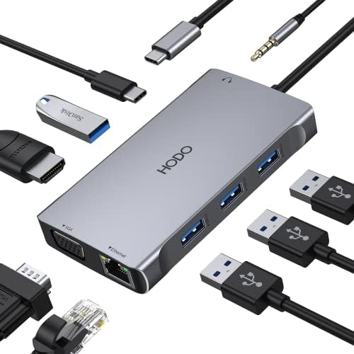 USB-C Hub Többportos Adapter MacBook Pro/Levegő,9 az 1-ben Mac-USB-C Dongle MacBook Adapter 4K HDMI, VGA, Ethernet,100W