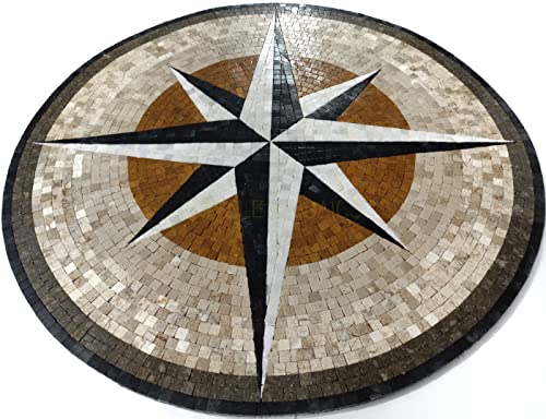Tengeri iránytű márvány mozaik művészet kézzel készített tengeri csillag design testre szabható készült természetes