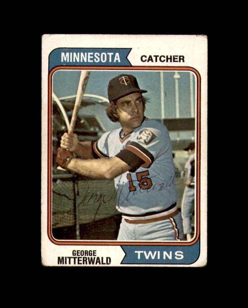 George Mitterwald Kézzel Aláírt 1974 Topps Minnesota Twins Autogramot