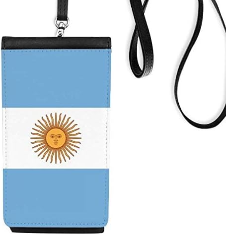 Argentína Nemzeti Zászló Dél-Amerikai Ország Phone Wallet Pénztárca Lóg Mobil Tok Fekete Zseb