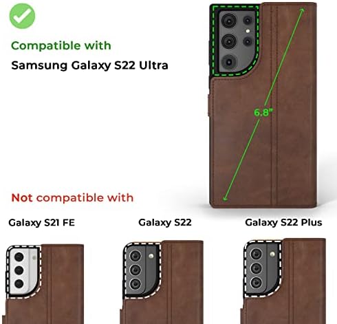 Snakehive Samsung Galaxy S22 Ultra bőrtok | Valódi Bőr Pénztárca Telefon Esetében a Kártya Birtokosa | Flip Tok tartó/Borító