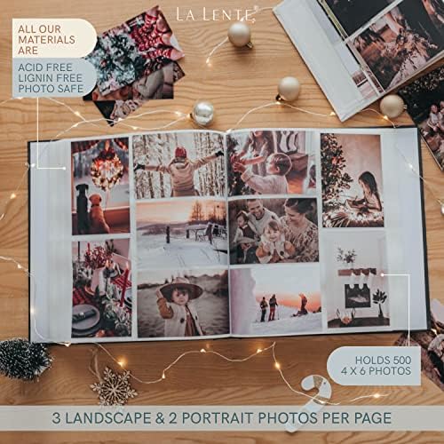 Premium Photo Album | fotóalbum 500 Zsebbel | Tart 500 4x6 Fénykép | Sav Ingyenes fotóalbum Esküvői, Születésnapi, Baba