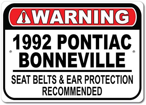 1992 92 Pontiac Bonneville biztonsági Öv Ajánlott Gyors Autó Alá, Fém Garázs Tábla, Fali Dekor, GM Autó Jel - 10x14