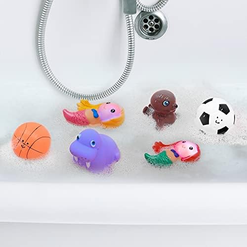 Cylord Tengeri Állatok Fürdő Játékok Szett Gyerekeknek 1-3, Baba Kád Játékok, Beleértve a Fény Sellők & Nyikorgó Tengeri