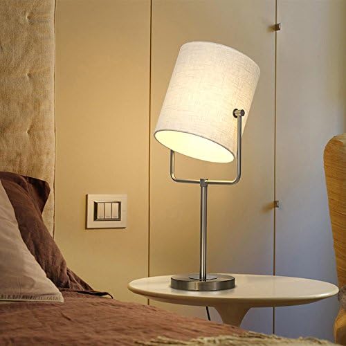 GUOCC Modern Kreatív módon, Hálószoba Éjjeli Lámpa, Henger alakú Szövet Lámpaernyő asztali Lámpa Európai Minimalista