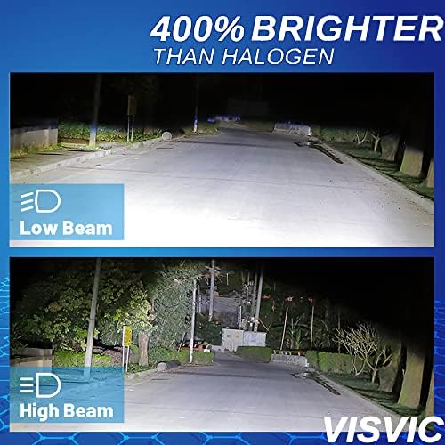 VISVIC 9006/HB4 LED Fényszóró Izzók, 100W 15000 Lumen Fényerejű LED-es Fényszórók, 6500K hideg Fehér, Plug and Play