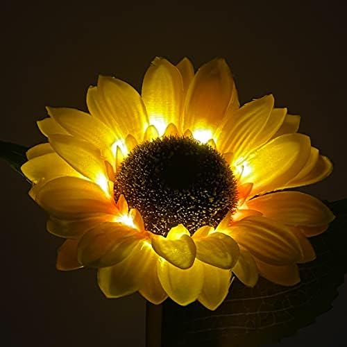 YUNBIAOSEN asztali Lámpa LED Napraforgó Virág Lámpa Mesterséges Virág Éjszakai Fény Hamis Virág, Csokor, Kerámia Váza