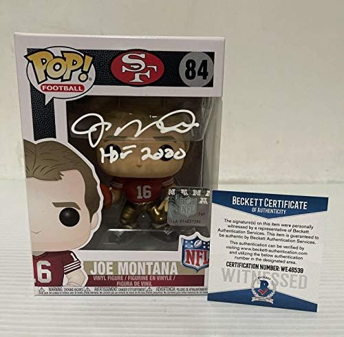 Joe Montana Aláírt Dedikált San Francisco 49ers Funko Pop HOF BECKETT COA 7 - Dedikált NFL-Figurák