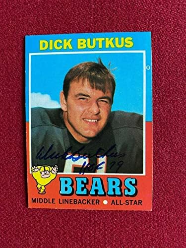 1971, Dick Butkus, Dedikált (SZÖVETSÉG) TOPPS Trading Card (Vintage) - Dedikált NFL Labdarúgó-Kártyák