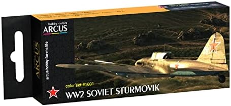 Arcus 1001 Zománc festékek meghatározott WW2 Szovjet Sturmovik 6 színek beállítása