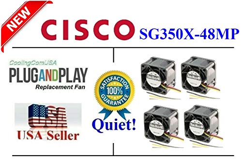 (4 Doboz) ExtraCooling Csendes Verzió Csere Rajongók Kompatibilis a Cisco SG350X-48MP Rajongó