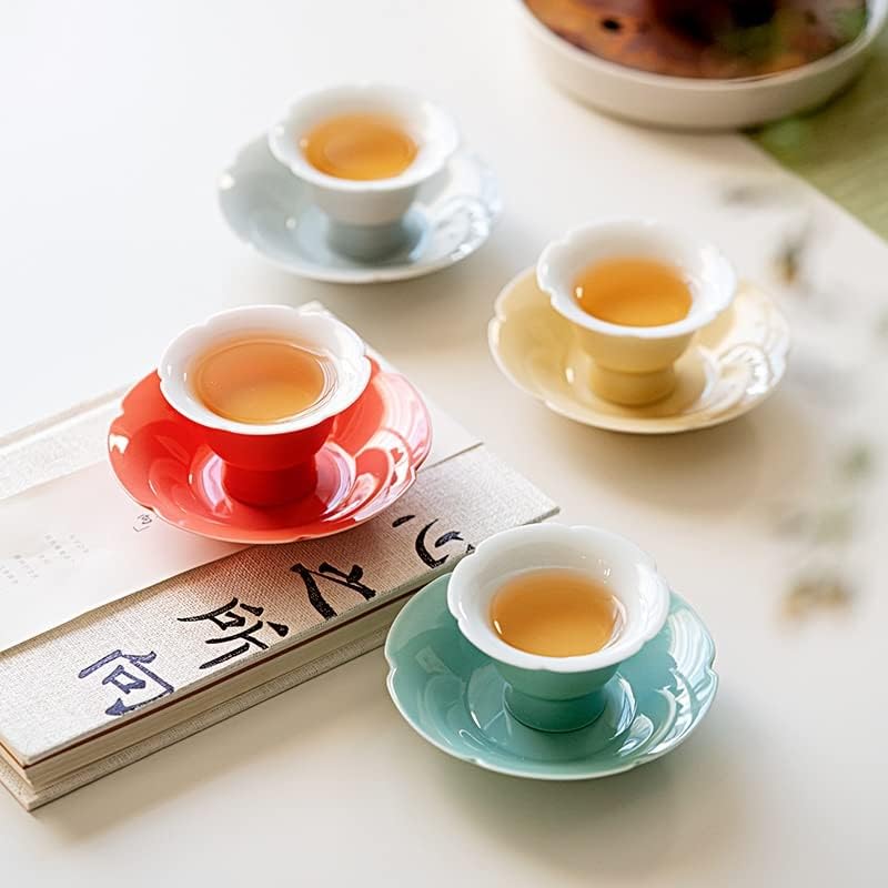 teás készlet 4 Készlet Napraforgó Alakú Tea Csésze Csészealj Szett Japán Stílusú Kerámia Délutáni Tea Set Háztartási
