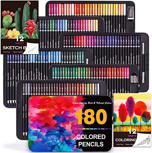 KIRÁLY BANK 180-Color Művész Színes Ceruza Készlet, Felnőtt kifestők, Puha Mag, Szakmai Számozott Art-Rajzolás Ceruzával