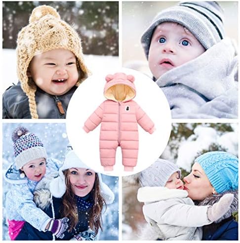 Boldog Cherry Baby Snowsuit Téli Kabát, Meleg Kapucnis Gyermek Gömbhal Kabát