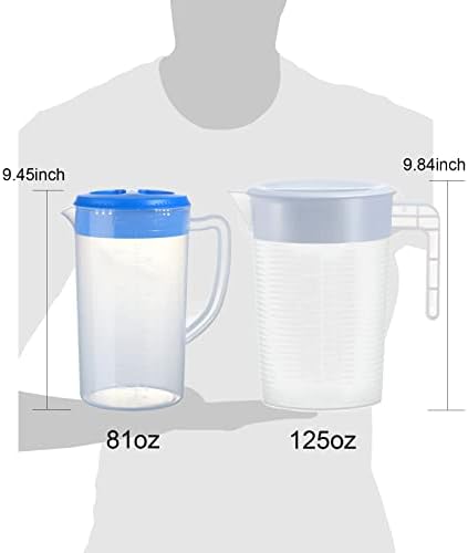 0.63 Gallon/2,4 Literes Műanyag Kancsó Fedővel BPA-MENTES, Környezetbarát Carafes Mix Vizet Iszik Kancsó Forró/Hideg