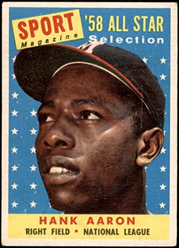 1958 Topps 488 All-Star Hank Aaron Milwaukee Bátrabbak (Baseball Kártya) VG/EX+ Bátrabbak